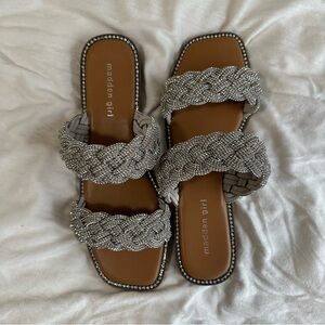 Madden Girl Piaaa Rhinestone Slide Sandals